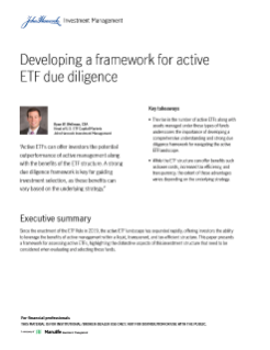 Developing a framework for active ETF due diligence