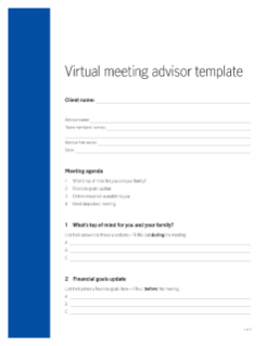 Virtual meeting advisor template 