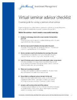 Virtual seminar advisor checklist