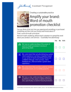 Word of mouth checklist