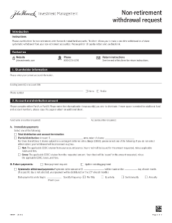 Withdrawal request form for non-retirement accounts