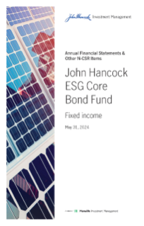 John Hancock ESG Core Bond Fund annual report