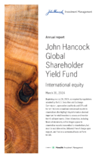 John Hancock Global Shareholder Yield Fund annual report