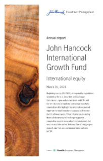 John Hancock International Growth Fund annual report