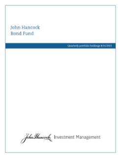 John Hancock Bond Fund fiscal Q1 holdings report