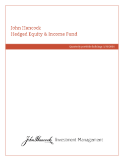 John Hancock Hedged Equity & Income Fund fiscal Q1 holdings report
