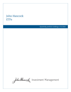 John Hancock fixed income ETFs fiscal Q3 holdings report