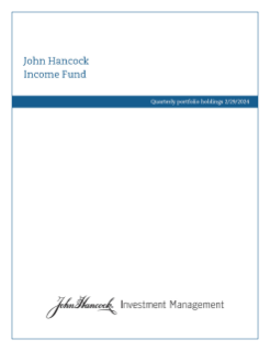 John Hancock Income Fund fiscal Q3 holdings report