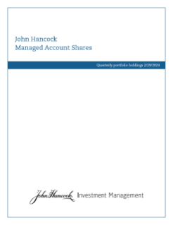 John Hancock Managed Account Shares Non-Investment Grade Municipal Bond Portfolio fiscal Q3 holdings report