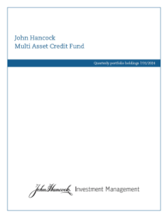 John Hancock Multi Asset Credit Fund fiscal Q3 holdings report