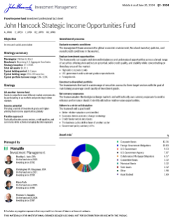 John Hancock Strategic Income Opportunities Fund investment professional fact sheet