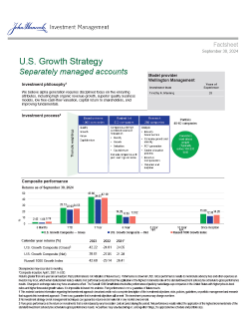 U.S. Growth Strategy investment professional fact sheet