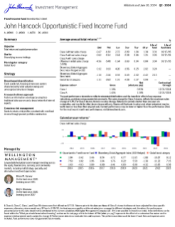 John Hancock Opportunistic Fixed Income Fund investor fact sheet