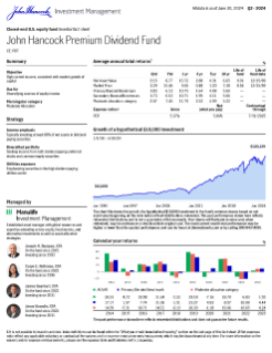 John Hancock Premium Dividend Fund investor fact sheet