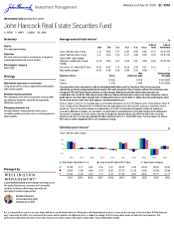John Hancock Real Estate Securities Fund investor fact sheet