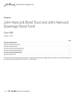 John Hancock Bond Trust Fund Class NAV prospectus