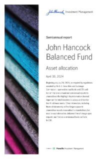 John Hancock Balanced Fund semiannual report