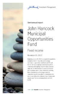 John Hancock Municipal Opportunities Fund semiannual report