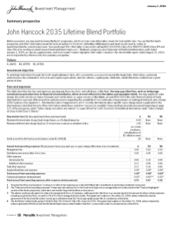 John Hancock 2035 Lifetime Blend Portfolio summary prospectus