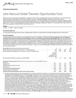 John Hancock Global Thematic Opportunities Fund summary prospectus