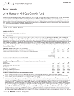 John Hancock Mid Cap Growth Fund summary prospectus