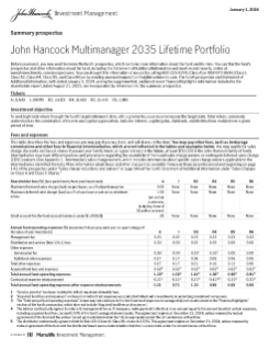 John Hancock Multimanager 2035 Lifetime Portfolio summary prospectus