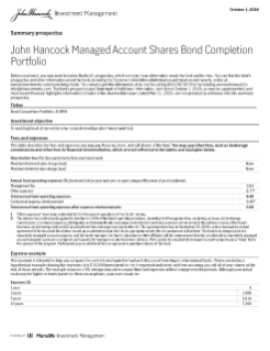 John Hancock MAS Bond Completion Portfolio summary prospectus