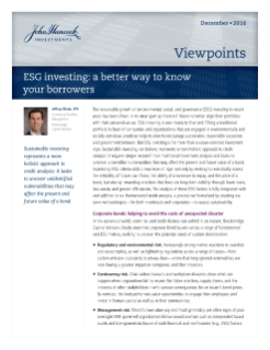 ESG investing: a better way to know your borrowers